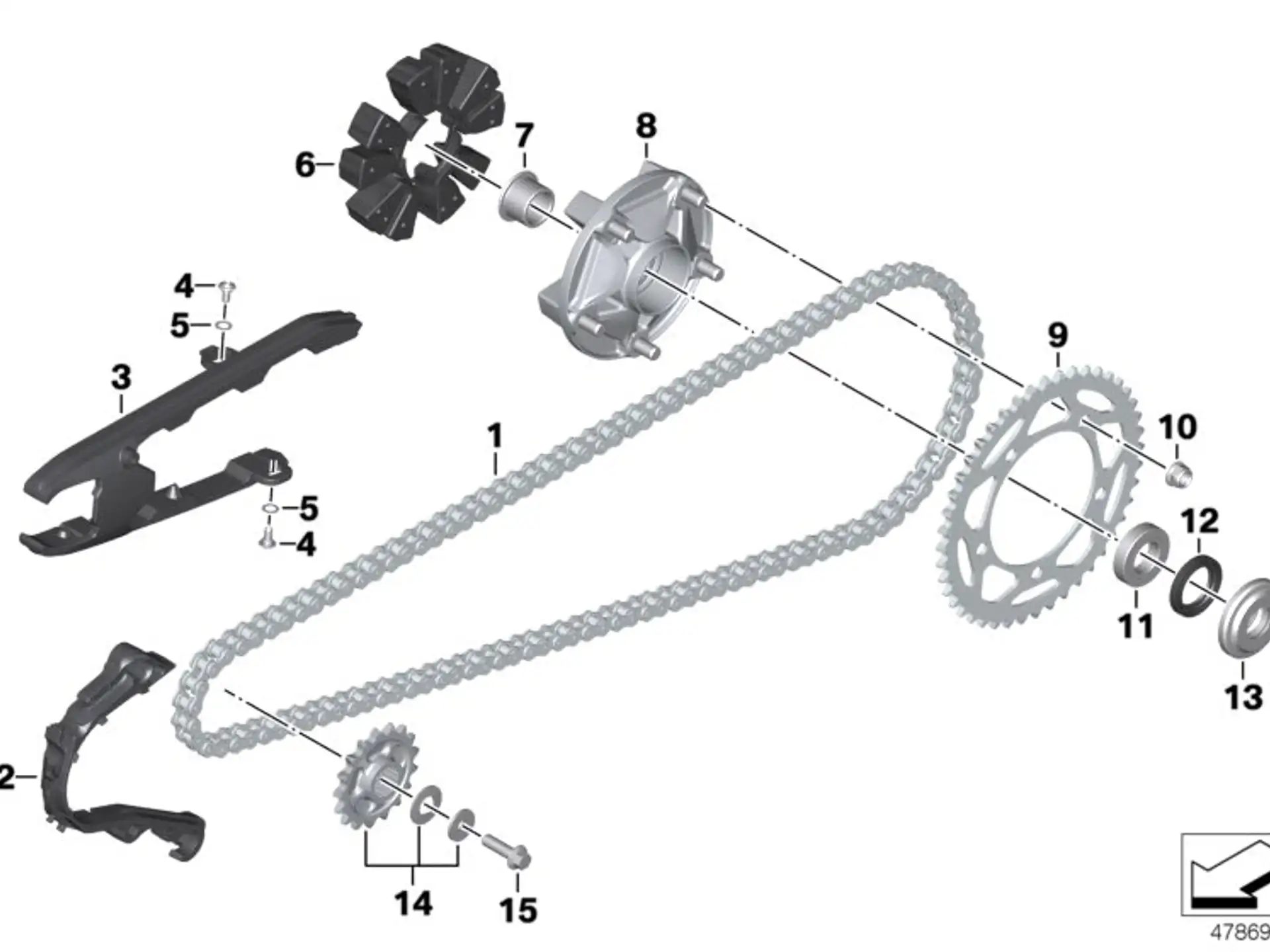 BMW Satz Kettenrad K80 K81 K82 23008404494