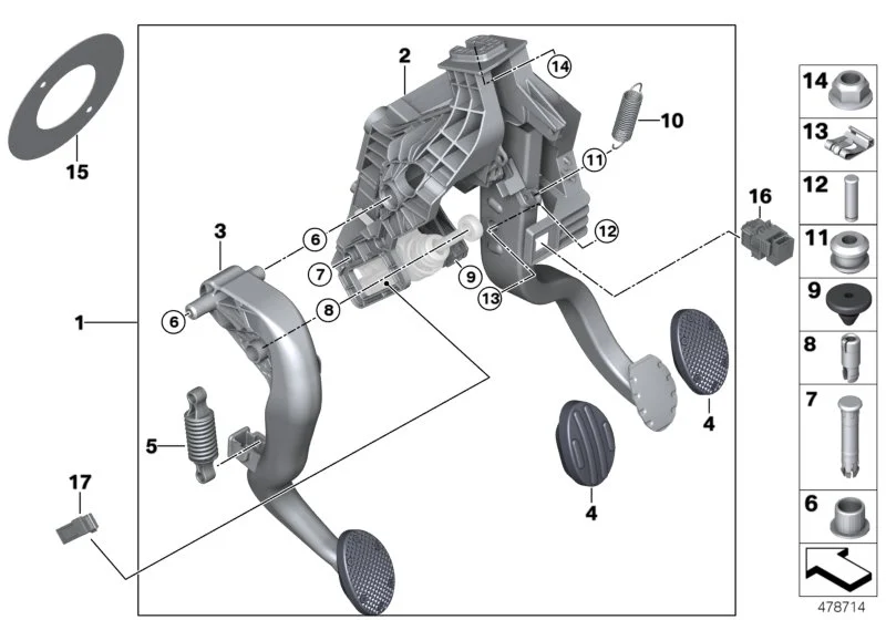 BMW Bolzen Geberzylinder F39 F20 F44 F45 F46 F48 F54 F55 F56 F57 F60 35006860670