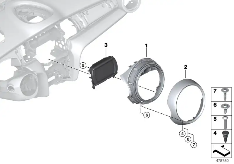 BMW Ringblende LED F54 F60 65509354034