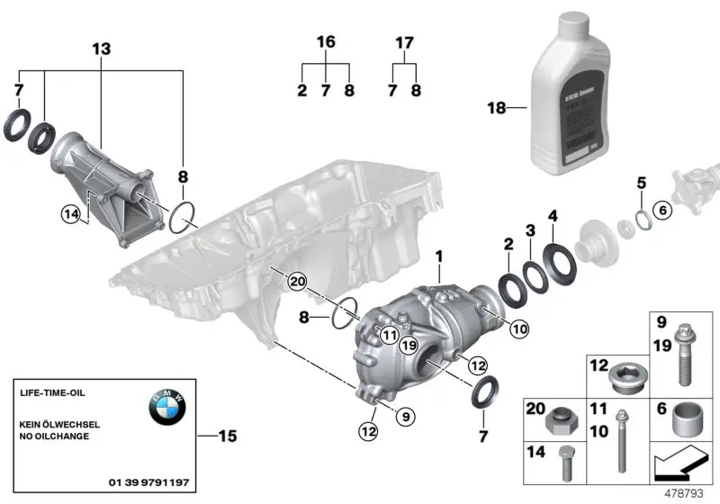 BMW Vorderachsgetriebe E70 E71 31507612956