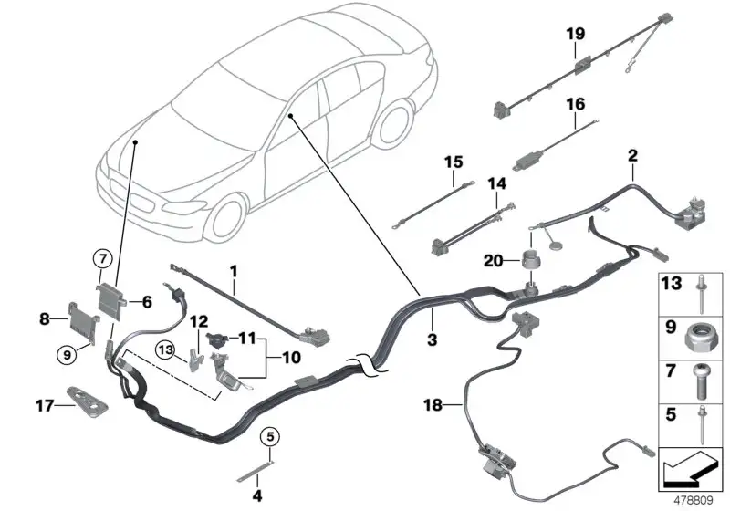 BMW Massekabel F06 F12 F13 61129237192 - 6er F06, 6er F12, 6er F1
