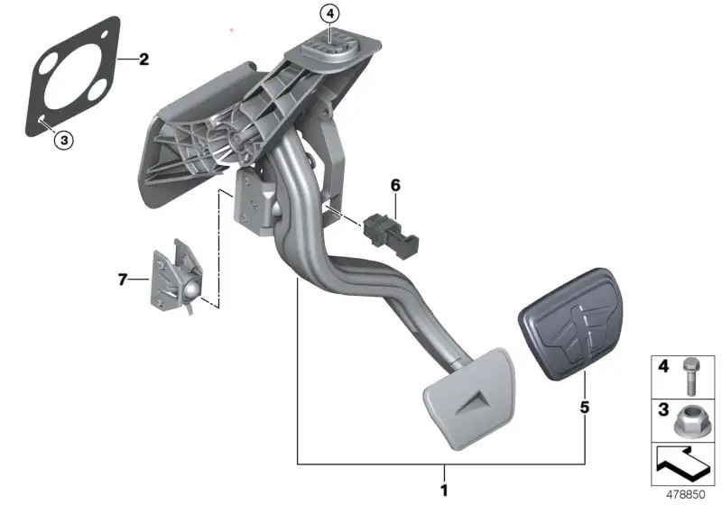BMW Pedalüberzug mit Edelstahleinlage F90 F91 F92 F93 F95 F96 F97