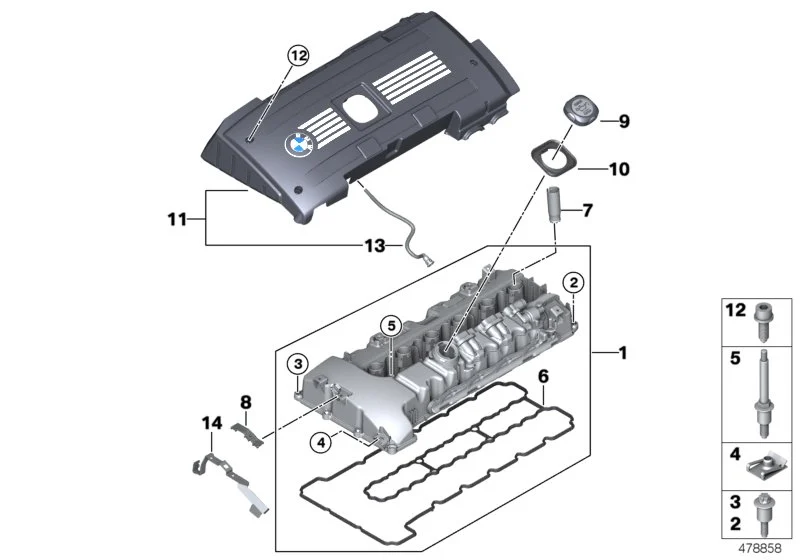 BMW Zündspulenabdeckung E71 F01 F02 11127578858