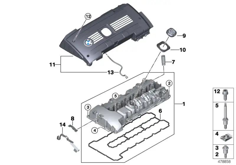 BMW Zündspulenabdeckung E71 F01 F02 11127578858 - Bildposition 11