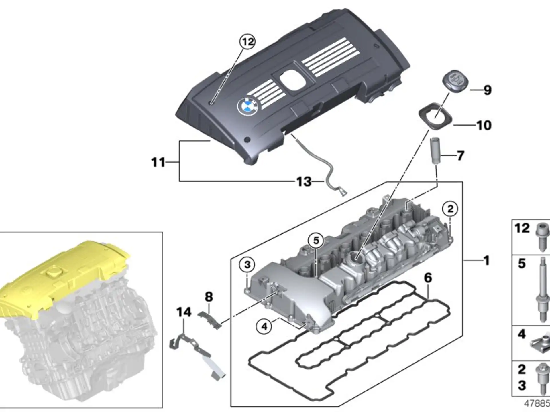 BMW Dichtung E60 E61 E63 E64 E71 E82 E88 E89 E90 E91 E92 E93 F01 F02 F10 F11 11127553999