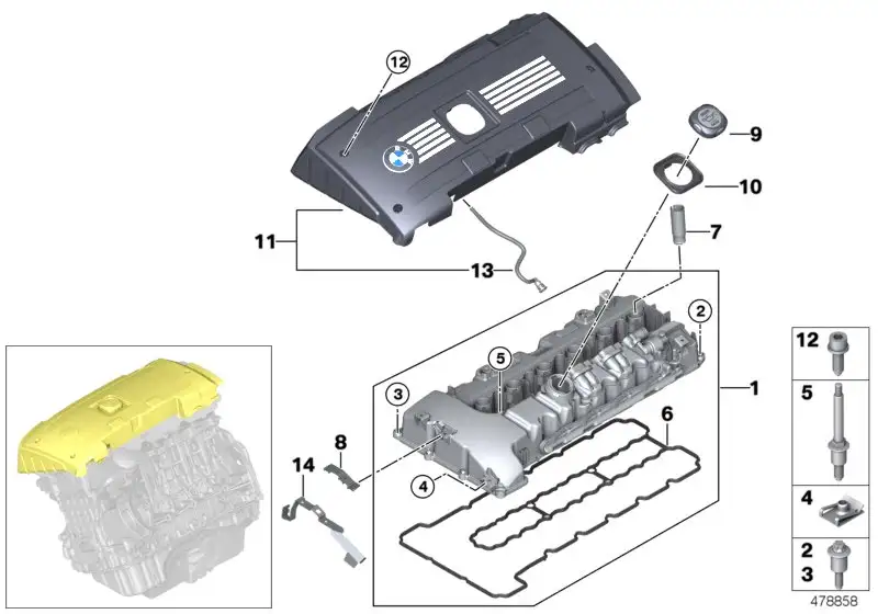 BMW Dichtung E60 E61 E63 E64 E71 E82 E88 E89 E90 E91 E92 E93 F01