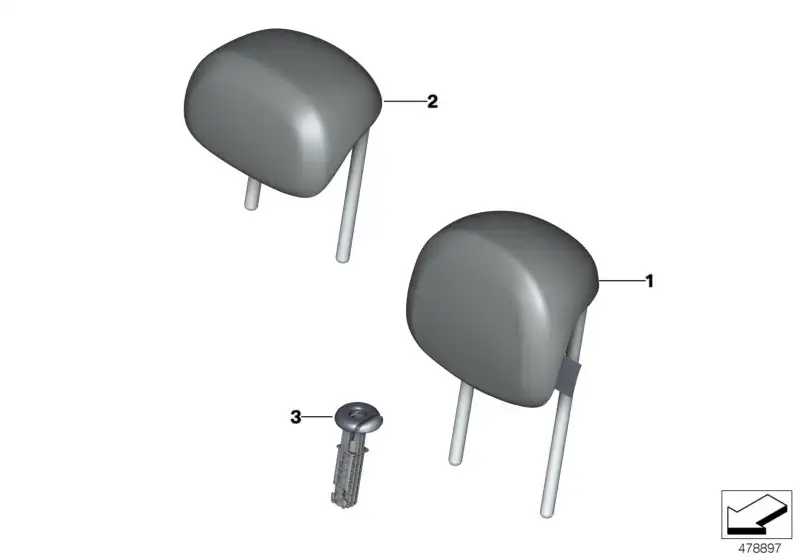 BMW Kopfstütze Leder 52207400720 - Bildposition 01