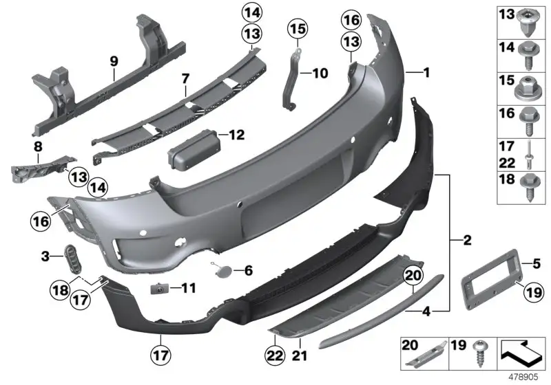 BMW Spoiler Mitte R60 51129801899