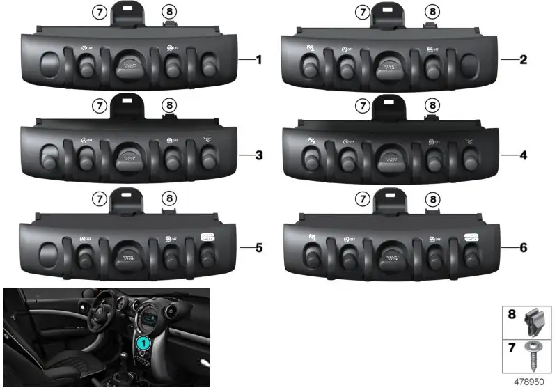 BMW Schaltzentrum Mittelkonsole F55 F56 F57 61316838204