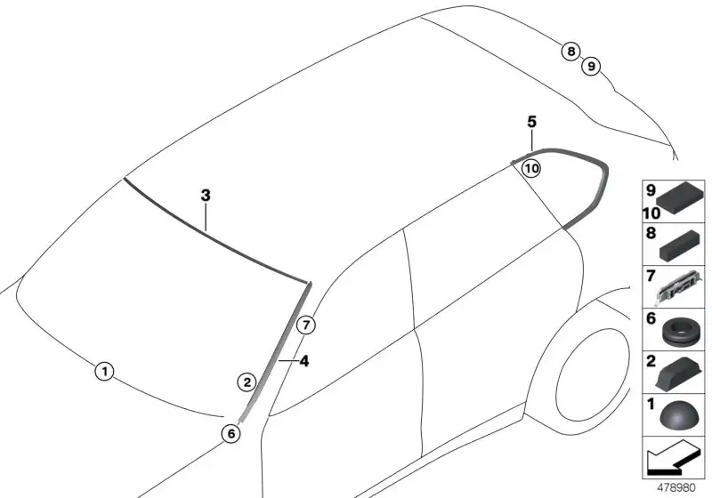 BMW Leiste Seitenscheibe hinten rechts F15 F85 51377465920 - X5 F