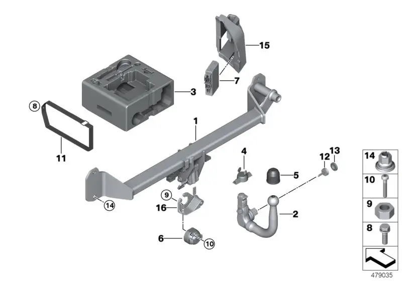 BMW Klettband F39 F45 F46 F48 F54 F60 71106862422 - Bildposition