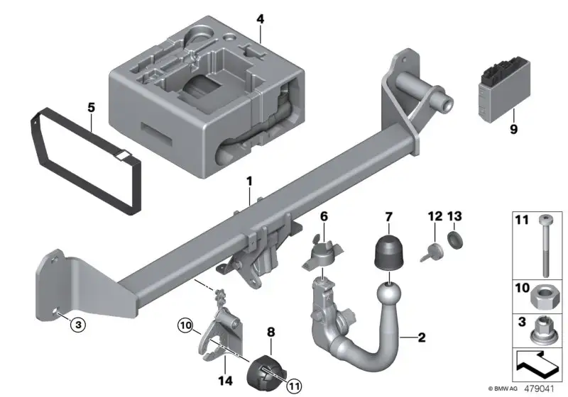 BMW Kugelkopf abnehmbar F39 F20 F44 F45 F46 F48 F54 F60 511294635