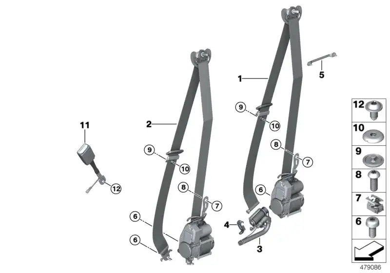 BMW Obergurt REMA vorn links F15 F16 F85 F86 72117384669