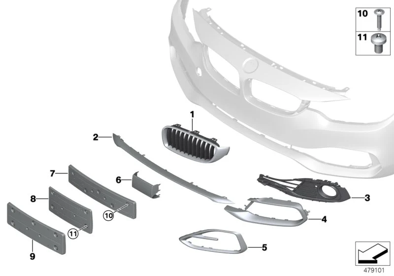 BMW Zierblende Sport Line rechts F32 F33 F36 51117432620