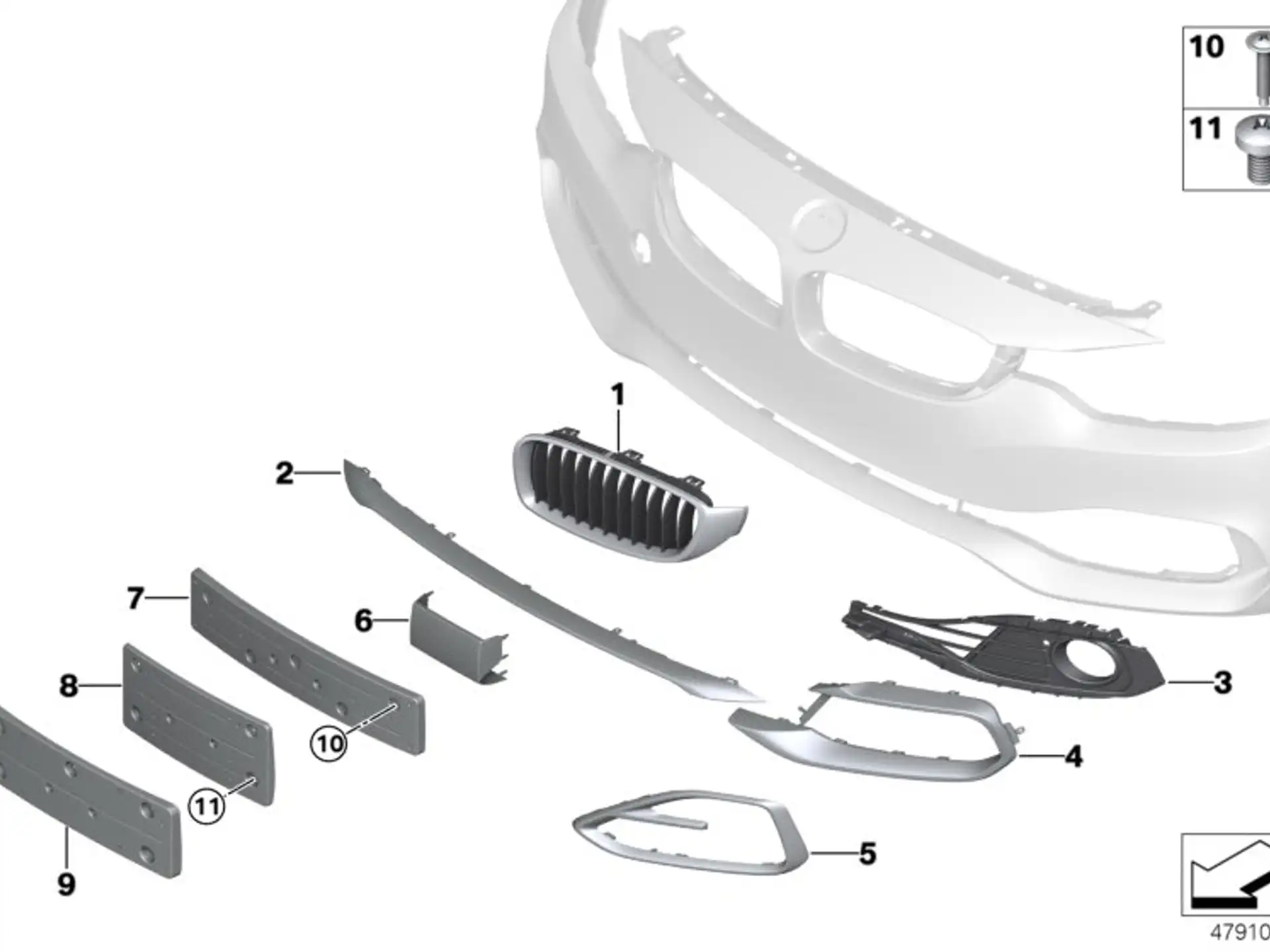 BMW Zierblende Sport Line rechts F32 F33 F36 51117432620