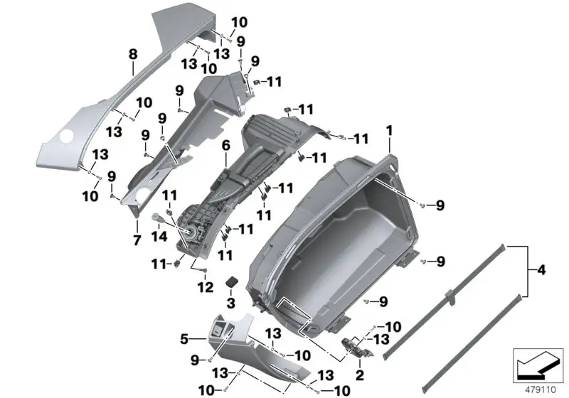 BMW Deckelhalter links K48 K52 46548529461
