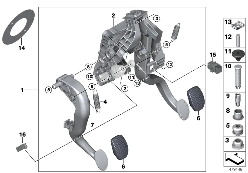 BMW Zugfeder F39 F20 F44 F45 F46 F48 F54 F55 F56 F56E F57 F60 350