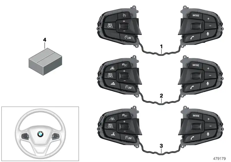 BMW Schalter Multifunktionslenkrad G30 G31 61316819917