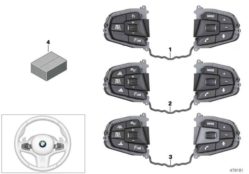 BMW Schalter Multifunktionslenkrad G01 G02 G30 G31 G32 6131805315