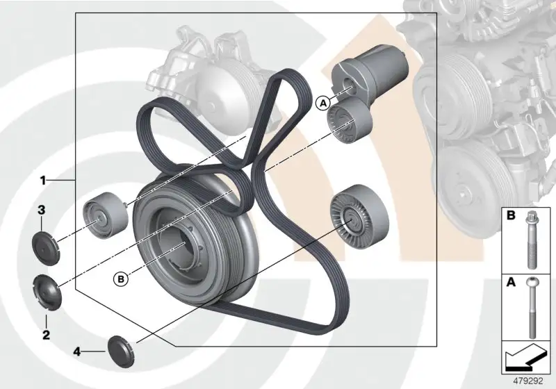 BMW Reparatursatz Riementrieb komplett F10 F11 11282449754 - Bild