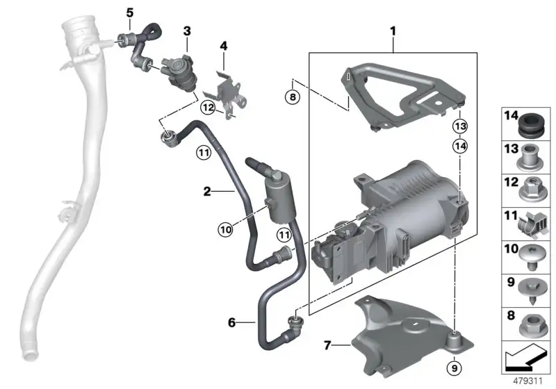 BMW Aktivkohlefilter F39 F45 F48 F60 16137348727 - Bildposition 0