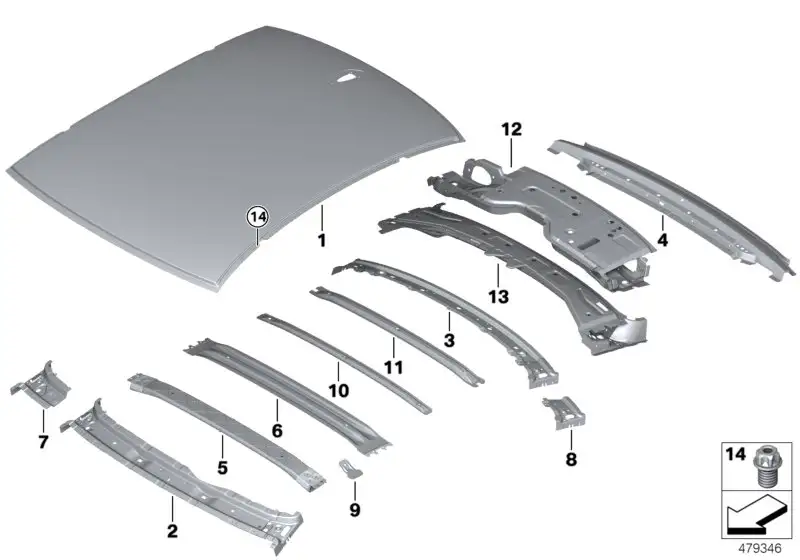 BMW Dachaussenhaut G31 41007437631 - Bildposition 01