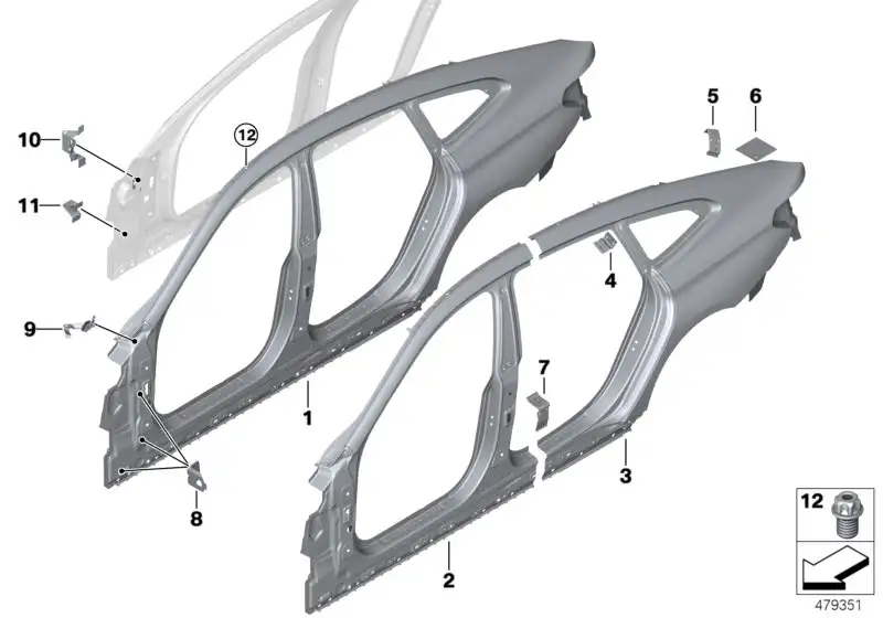BMW Seitenwand hinten links 41007437589 - Bildposition 03