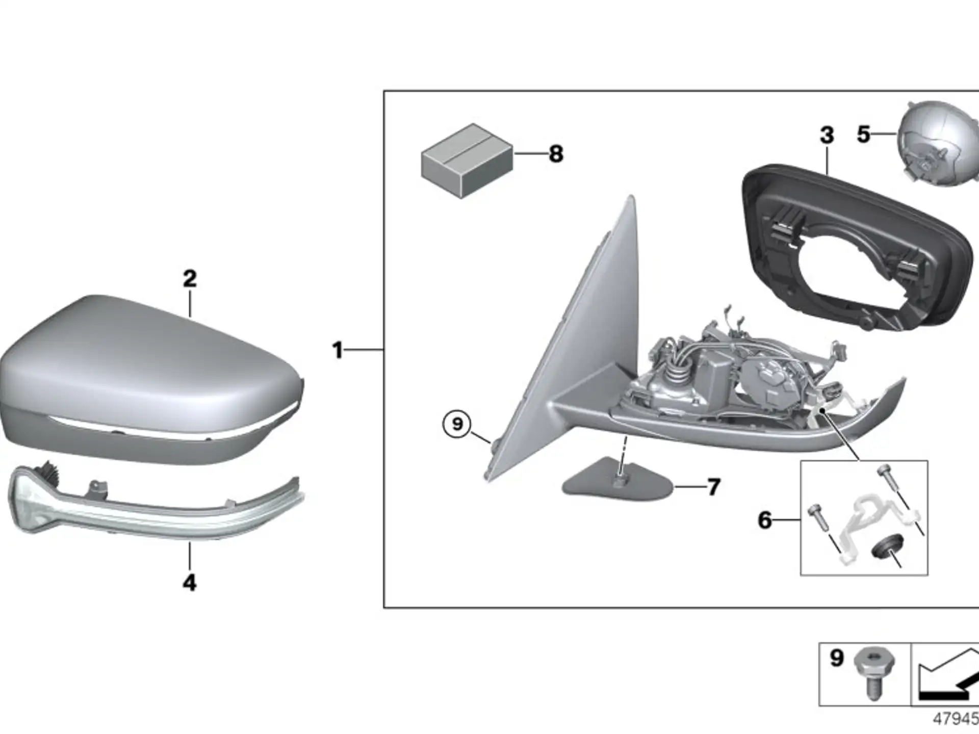 BMW Blinkleuchte Aussenspiegel rechts F90 F91 F92 F93 G11 G12 G14 G15 G16 G30 G31 G32 51167414650