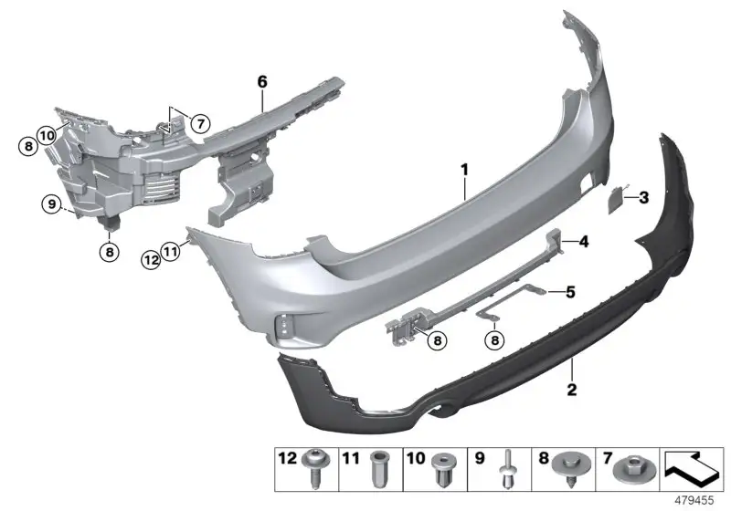 BMW Black band hinten unten 51127391202