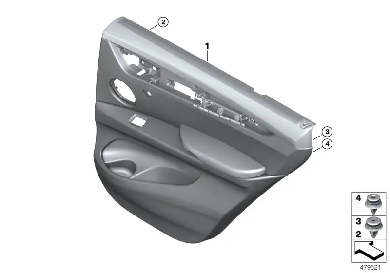 BMW Türverkleidung Leder hinten rechts F15 51427370084 - Bildposi