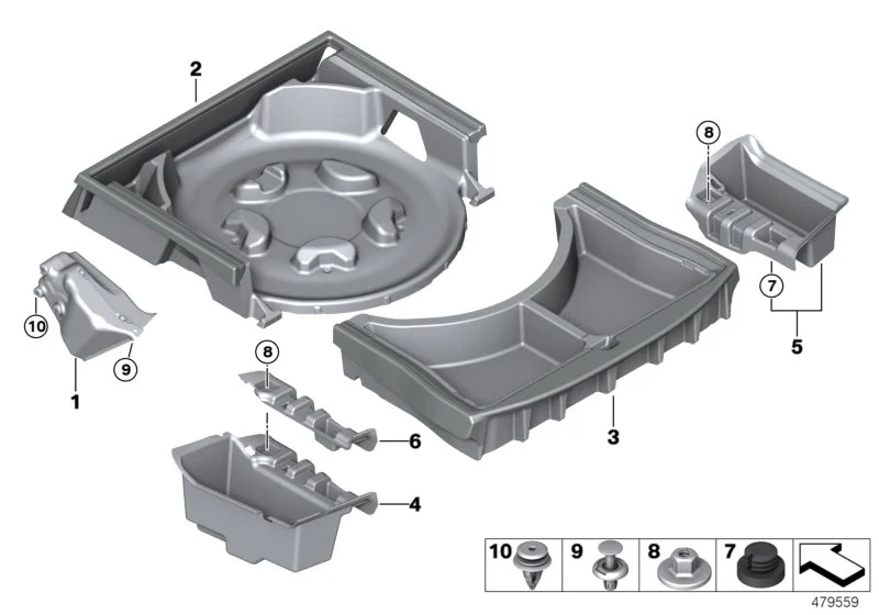 BMW Clip mit Dichtscheibe hellblau E70 E71 E89 F16 F20 F44 F45 F46 F82 F85 F86 F90 F96 F98 G02 G06 G28 G30 R60 R61 07149136882