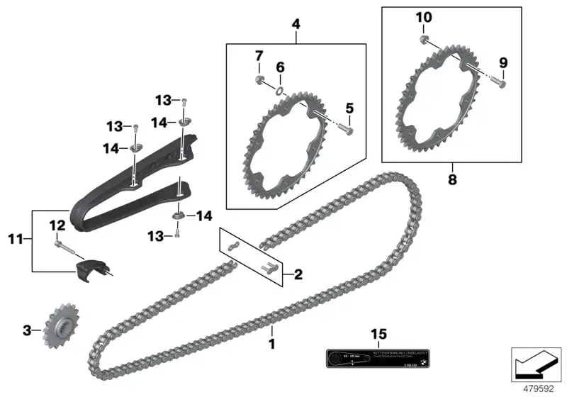 BMW Kettenradsatz K72 27717726615