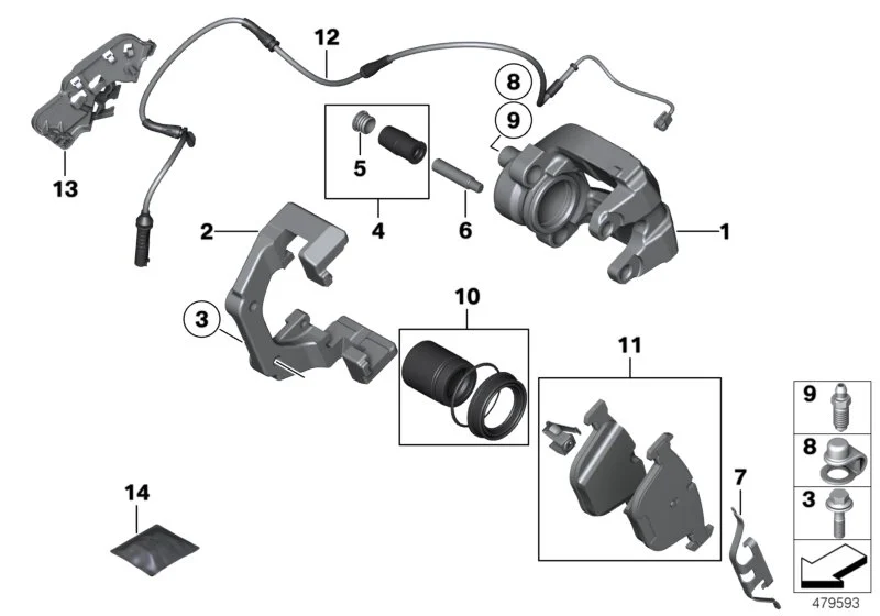BMW Bremsbelagfühler hinten F07 34356791961