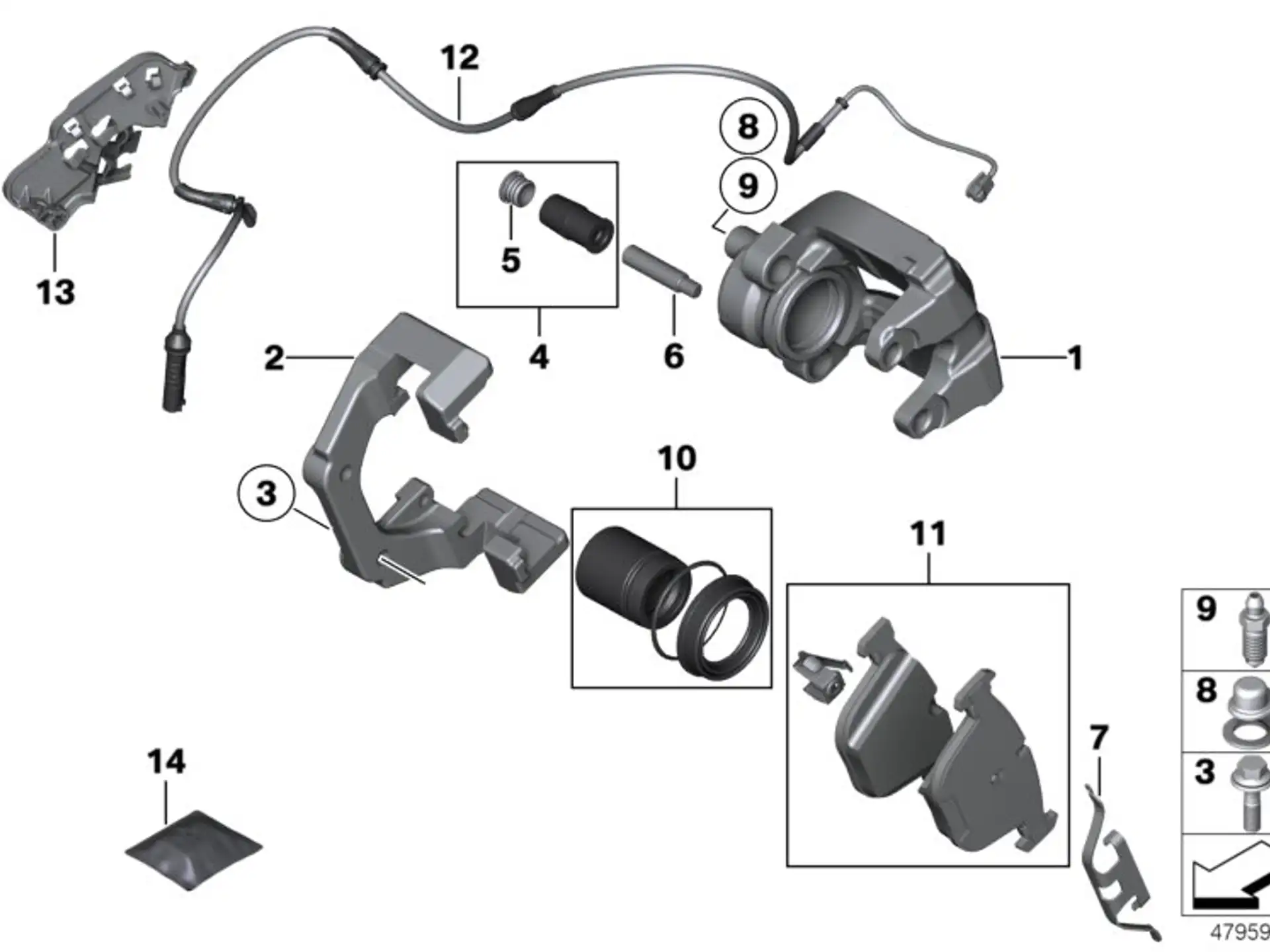 BMW Bremsbelagfühler hinten F07 34356791961