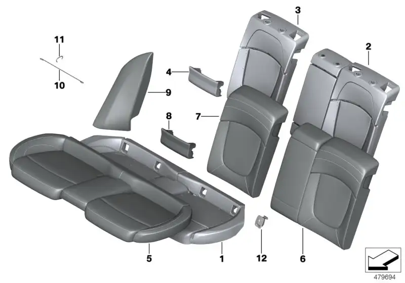 BMW Blende Isofix rechts F54 52207388516