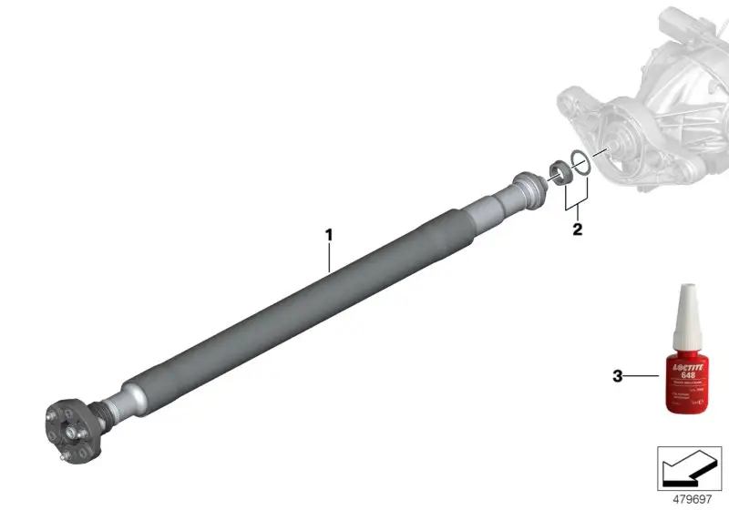 BMW Gelenkwelle CFK 26107857629 - 3er F80, 4er F82, M4 F83