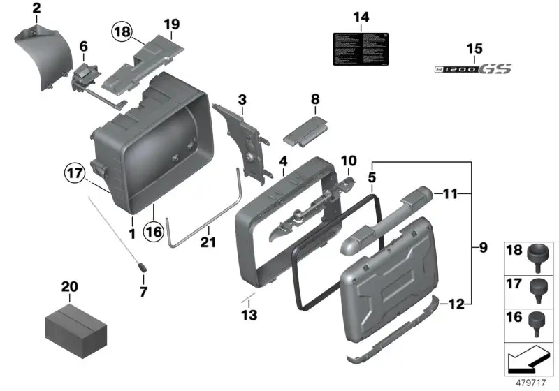 BMW Kofferverriegelung rechts K25 71607687030