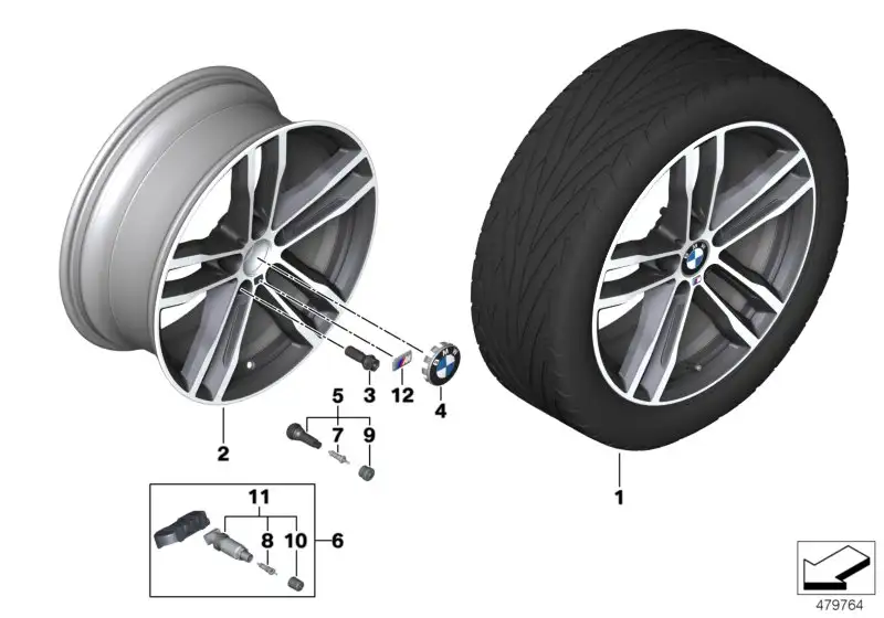 BMW Scheibenrad Leichtmetall jet black uni F30 F31 F32 F33 F36 36
