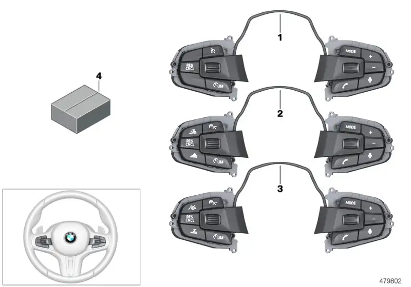 BMW Schalter Multifunktionslenkrad M-Sport G11 G12 61318064478