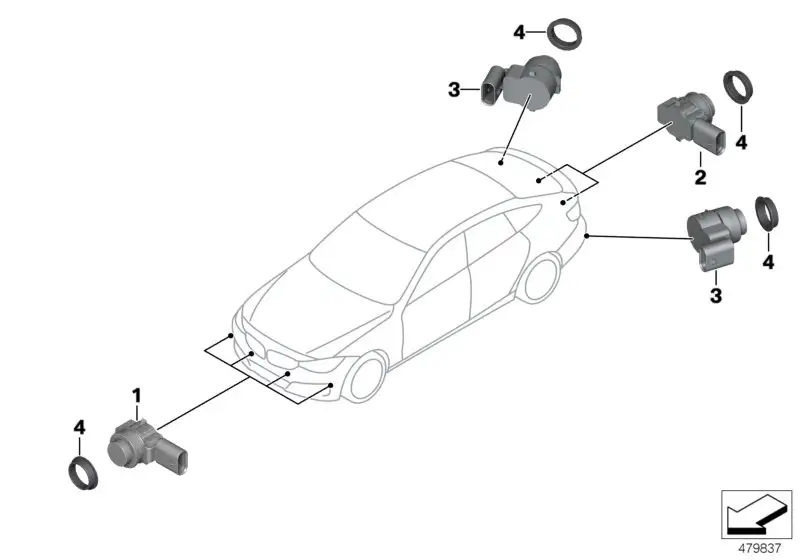 BMW Ultraschallsensor F34 66209321566 - 3er F34