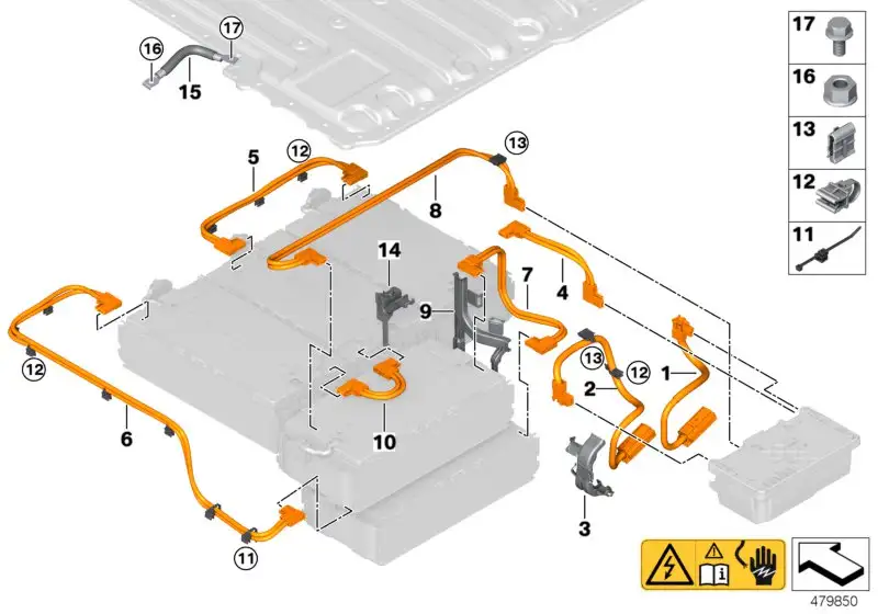 BMW Hochvolt-Batterie Leitung plus F30 61277544893 - 3er F30