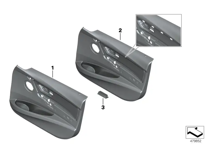BMW Türverkleidung Stoff vorn links 51417279155 - Bildposition 01