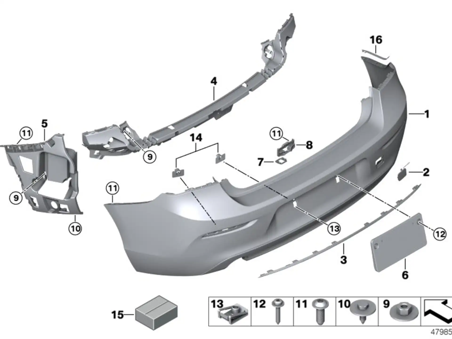 BMW Satz PDC Halter hinten F20 F21 51127434697