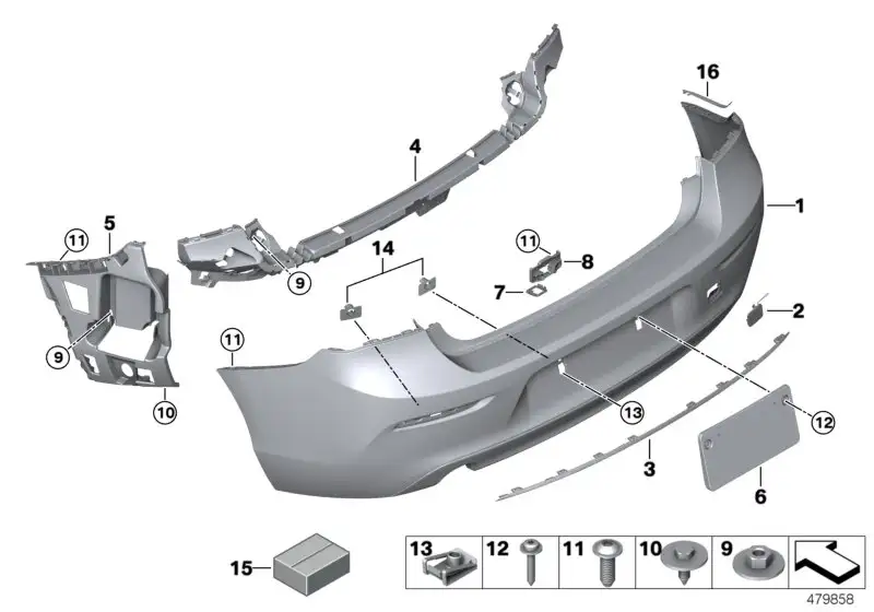 BMW Satz PDC Halter hinten F20 F21 51127434697 - 1er F20, 1er F21