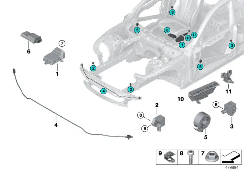 BMW Sensor Fussgängerschutz PTS F39 G32 65766821100