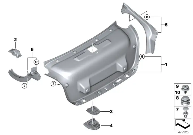 BMW Verkleidung Wasserrinne links F90 G30 51497400595