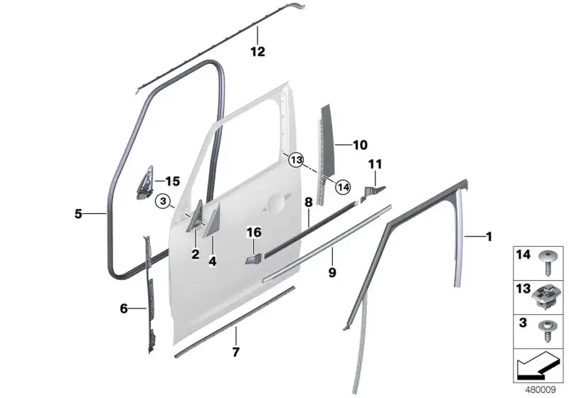 BMW Schachtabdeckung aussen Tür vorn links F60 51337390099 - MINI