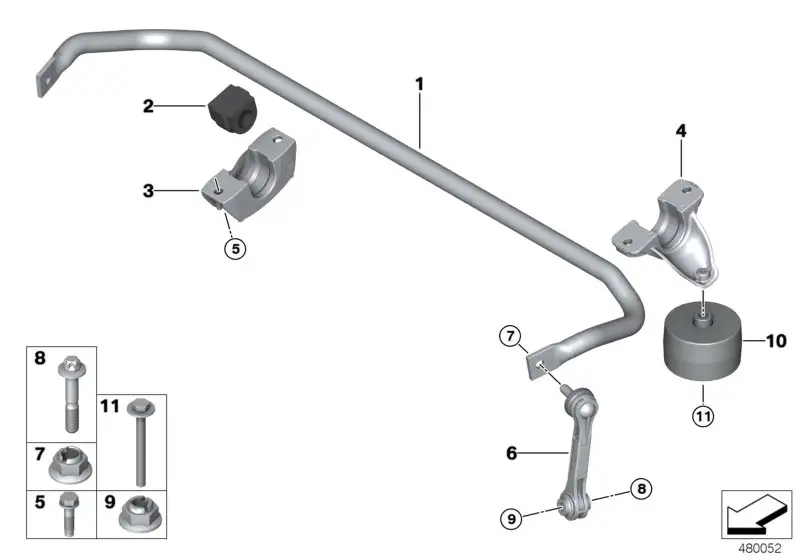 BMW Gummilager Stabilisator G30 G31 33506865972