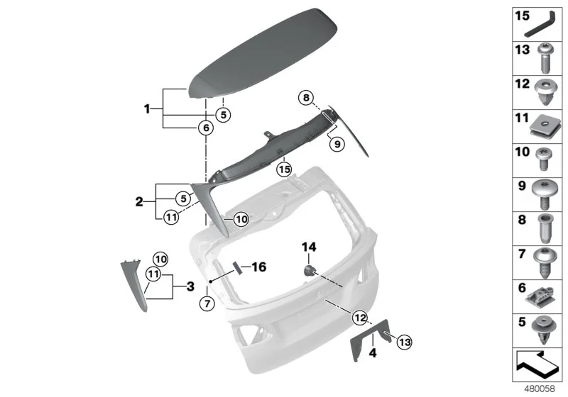BMW Blindnietmutter Flachkopf M6  F06 F07 F10 F11 F12 F13 F39 F45 F46 F48 F95 F97 G01 G05 G07 07149174618