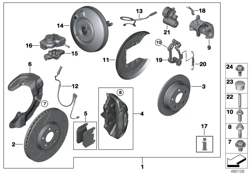 BMW Bremssattelgehäuse links F54 F60 34216864119 - MINI F54, MINI